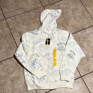 NWT Stitch Blue and Cream Hoodie